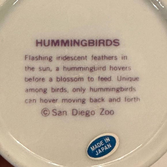 VTG San Diego Zoo Hummingbird Floral Butterfly Handle Mug Tea Cup Made in Japan - Picture 6 of 6